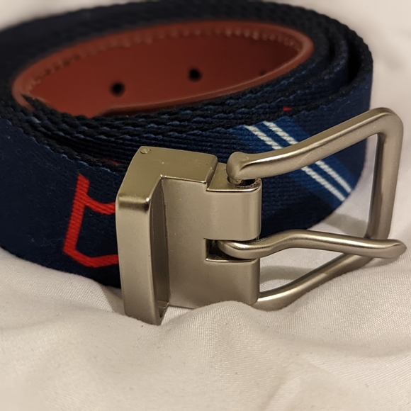 Peter Millar leather canvas belt